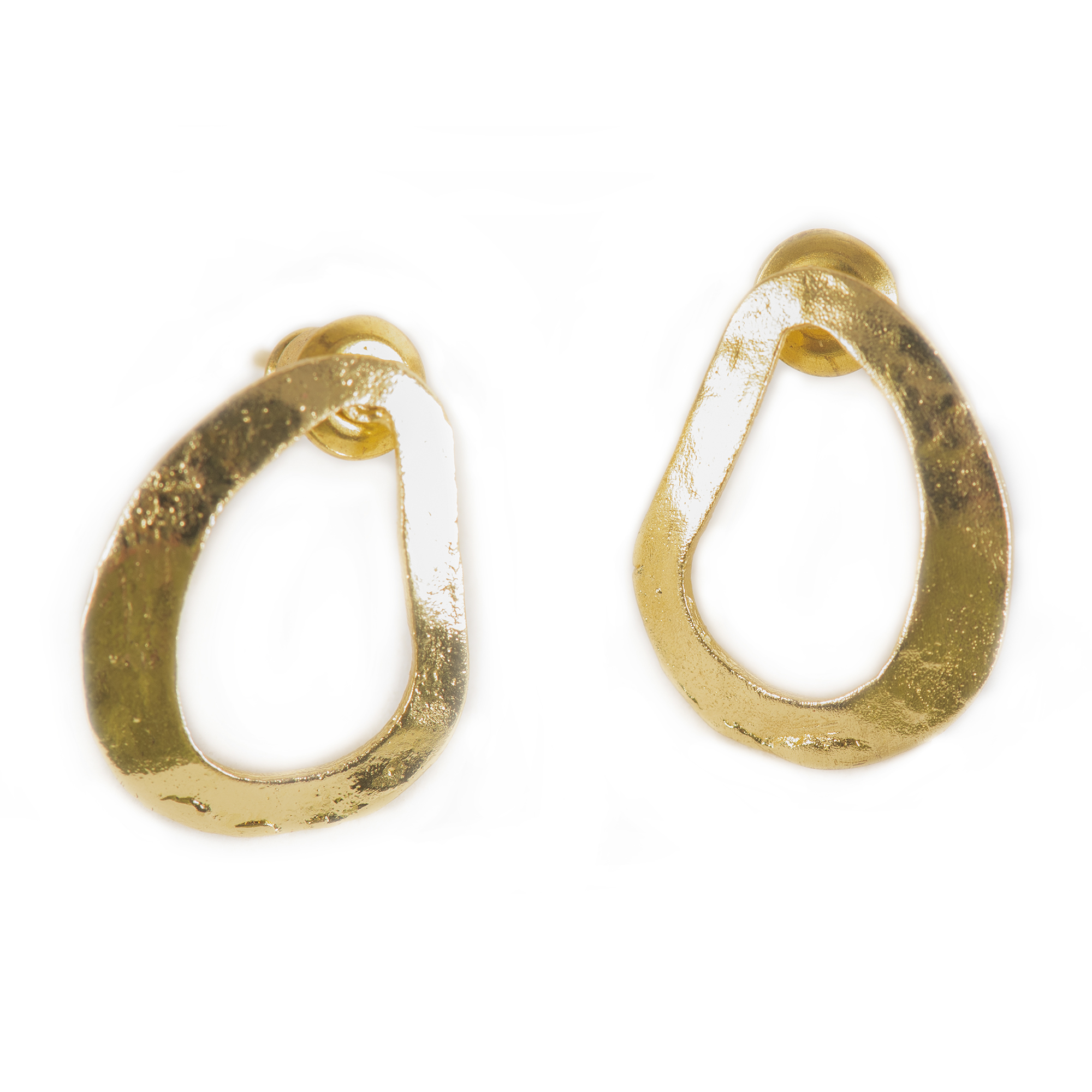 Handcrafted Brass Earring Abstract Shape view 2