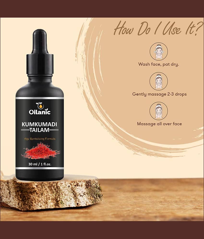 Oilanic Kumkumadi Tailam For Glowing & Radiant Skin Face Serum 90 mL Pack of 3 view 2