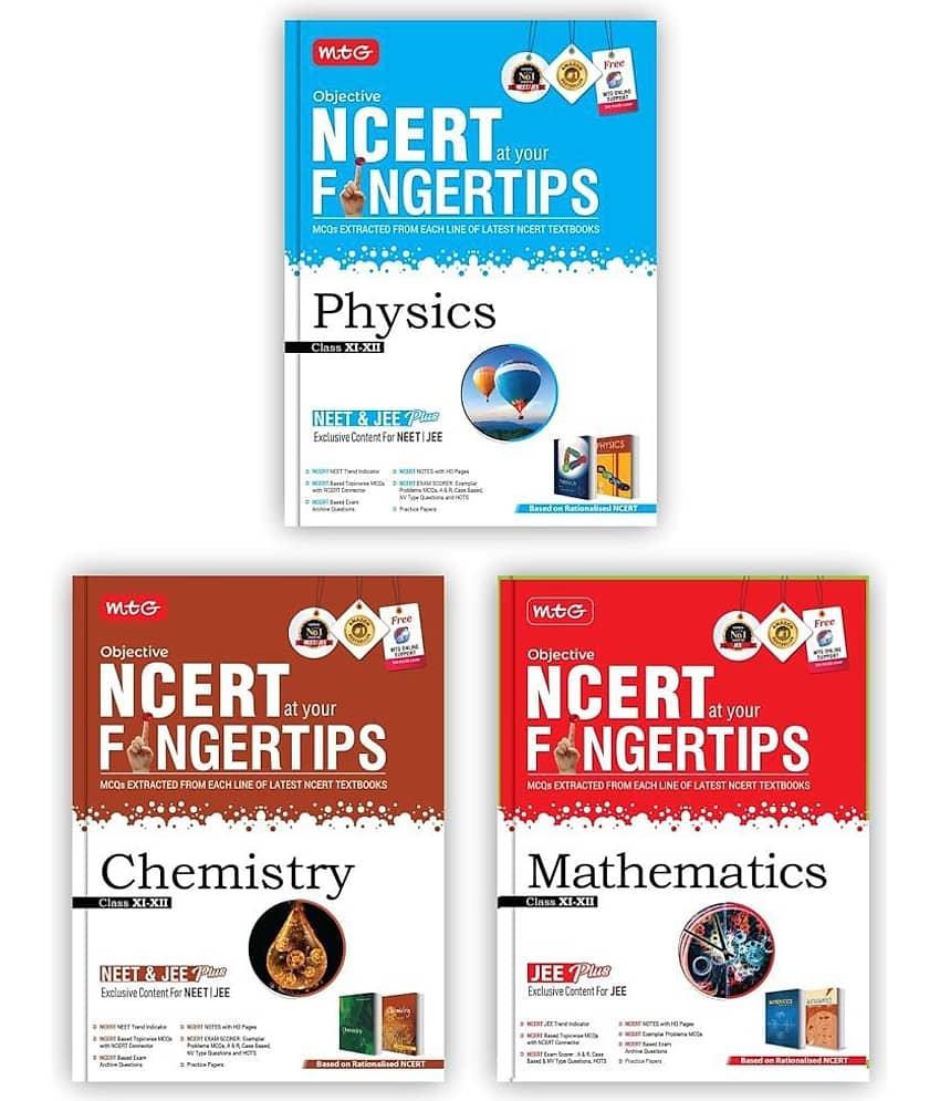 MTG Objective NCERT at your FINGERTIPS For JEE Main & Advanced - Physics, Chemistry & Mathematics (Set of 3 Books) | NCERT Notes with HD Pages, Exam Archive & MCQs | Based on Latest & Revised Syllabus 2024-25 view 2
