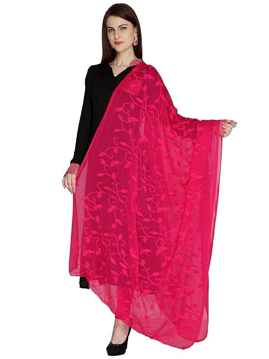 Pure Cotton Dupatta (Raani Pink) view 2