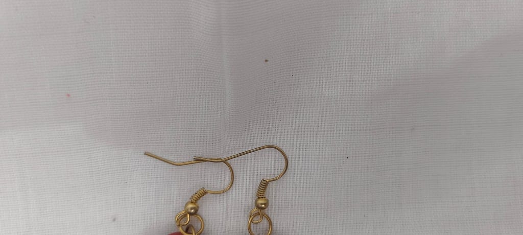 Handmade Polymer Clay Earrings with Rhinestones view 2