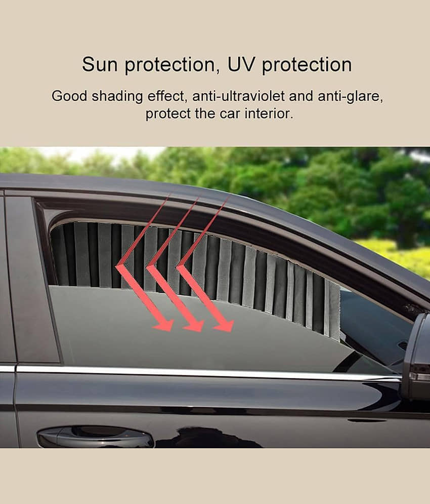 GEEO Universal Fit Magnetic Car Side Window Privacy Sunshade Magnet Pleated Curtains for Car Window view 2
