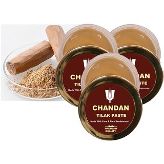 PACK OF 3 CHANDAN TILAK PASTE MADE WITH PURE AND RARE PREMIUM QUALITY SANDALWOOD. view 2