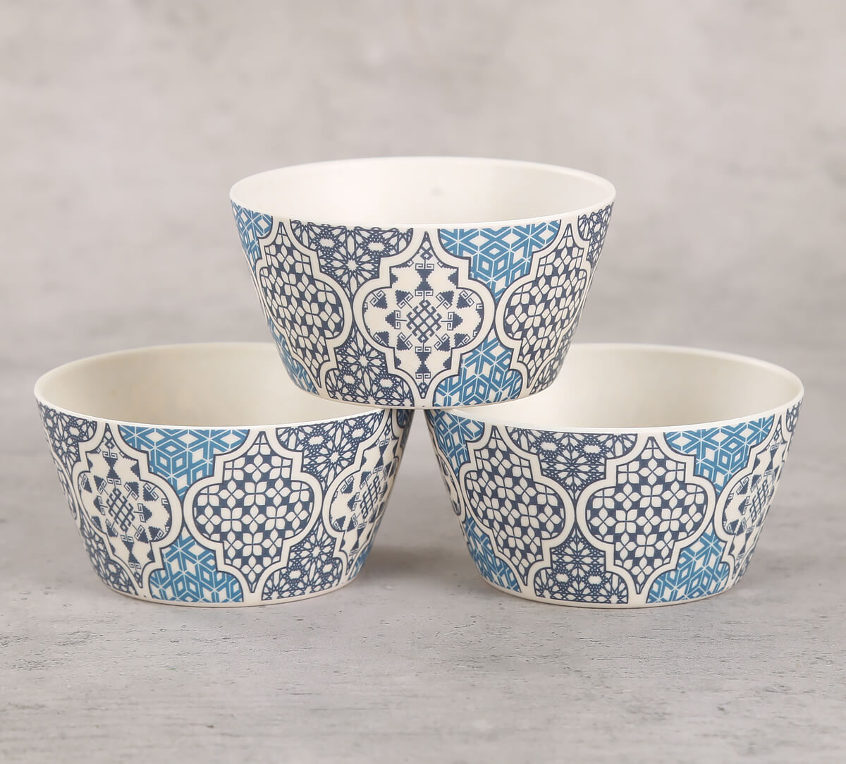 India Circus Mughal Jhali Bowls And Tray Set view 2