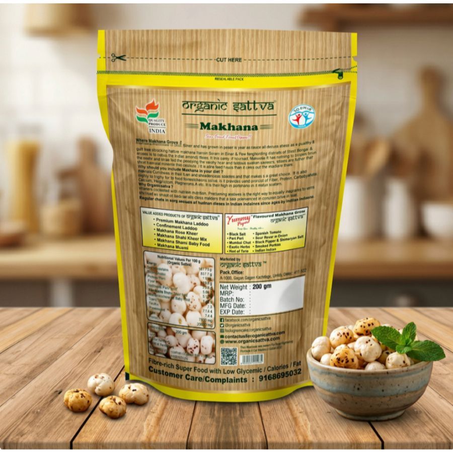 ORGANIC SATTVA POPPED RAW MAKHANA - 250 gm view 2