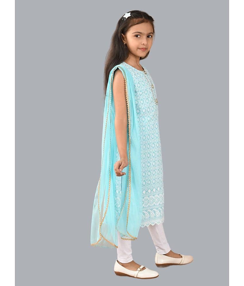 HLGARMENTS Girls Cotton Kurti Legging Set ( Pack of 3 , Blue ) view 2