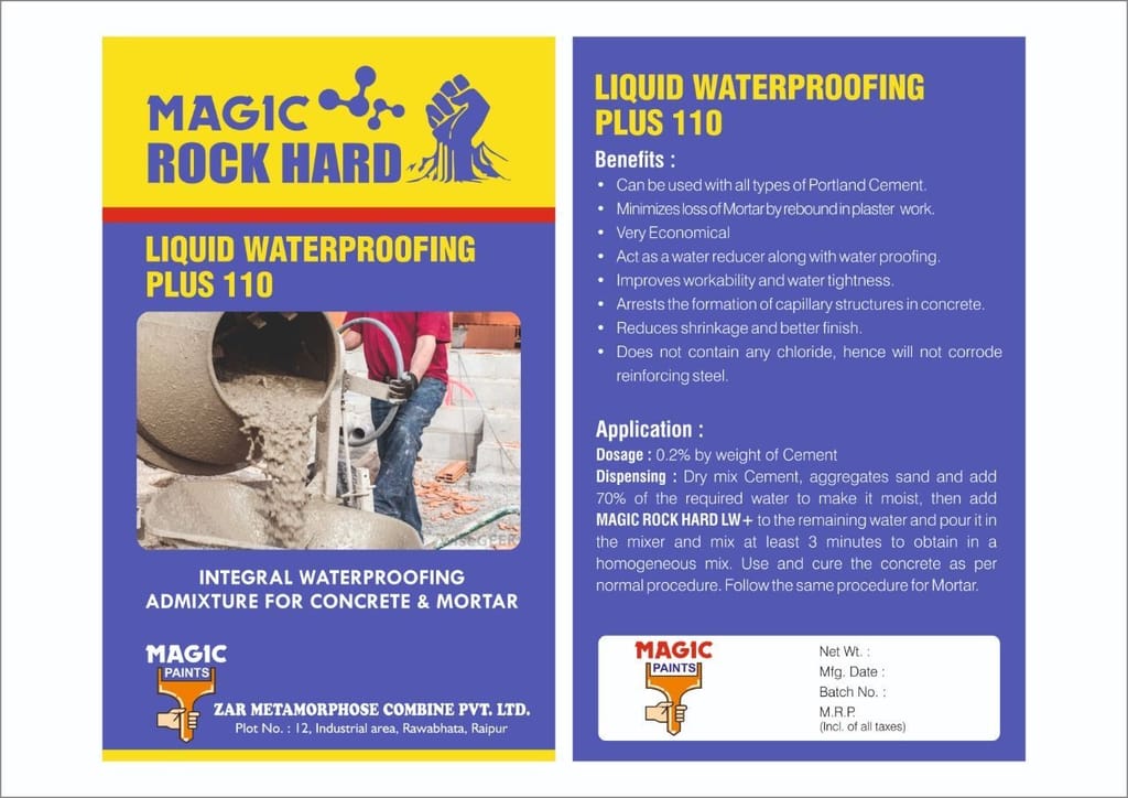Magic Rock Hard Liquid Waterproofing (LW Plus) Solution For Waterproofing & Repairs for Roofs, Terraces, Bathrooms, Toilets | Roof Leakage Crack Seal Agent Roof Water Leakage Solution (20_liters) view 2