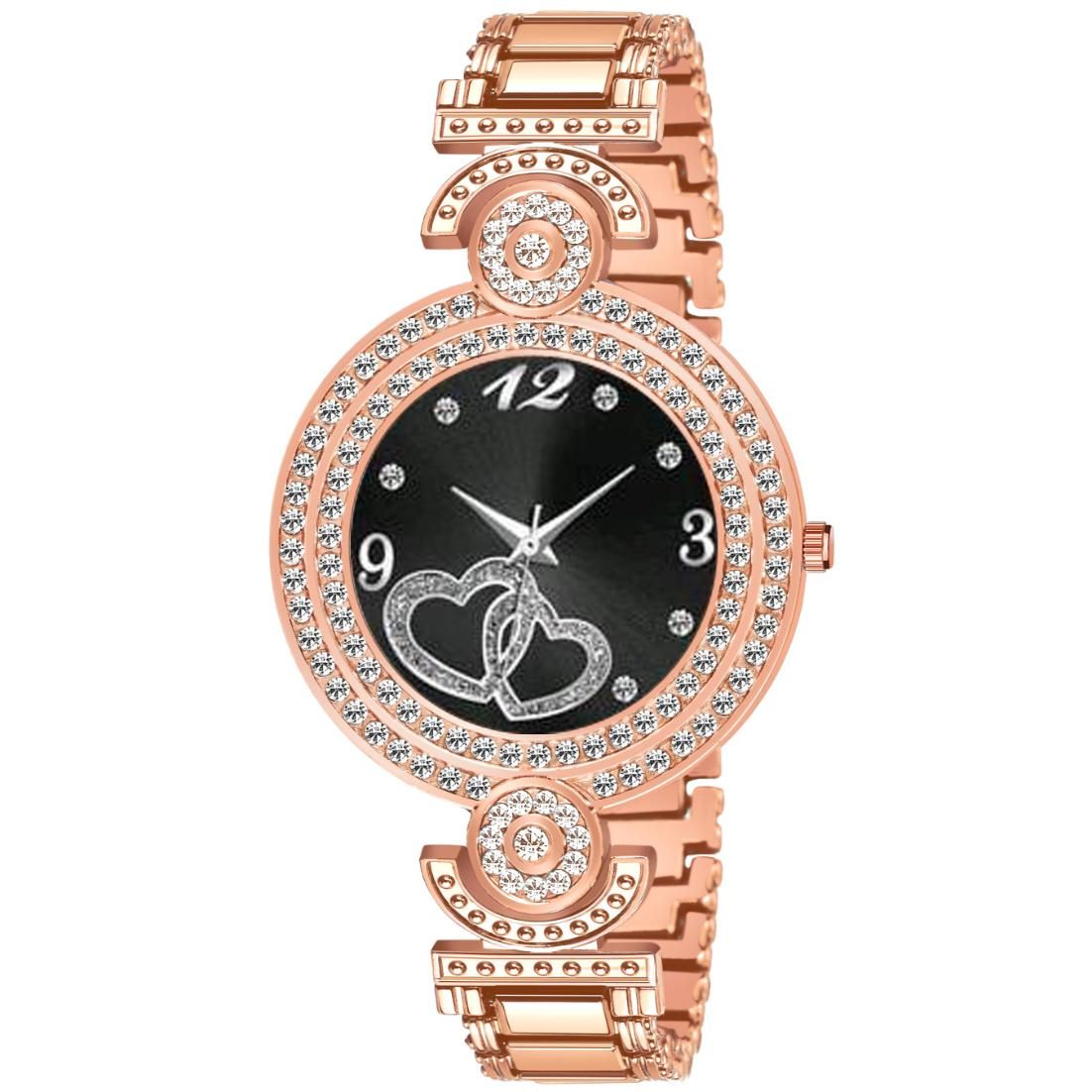 Bolun Black Heart Dial Rose Gold BD Girls and Women Watch view 2