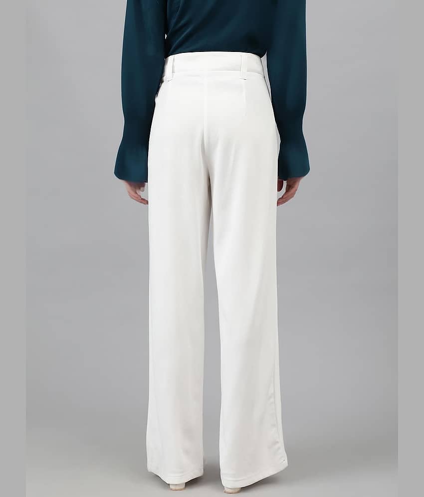 kotty Women Cotton Blend Casual Trousers ( White ) view 2
