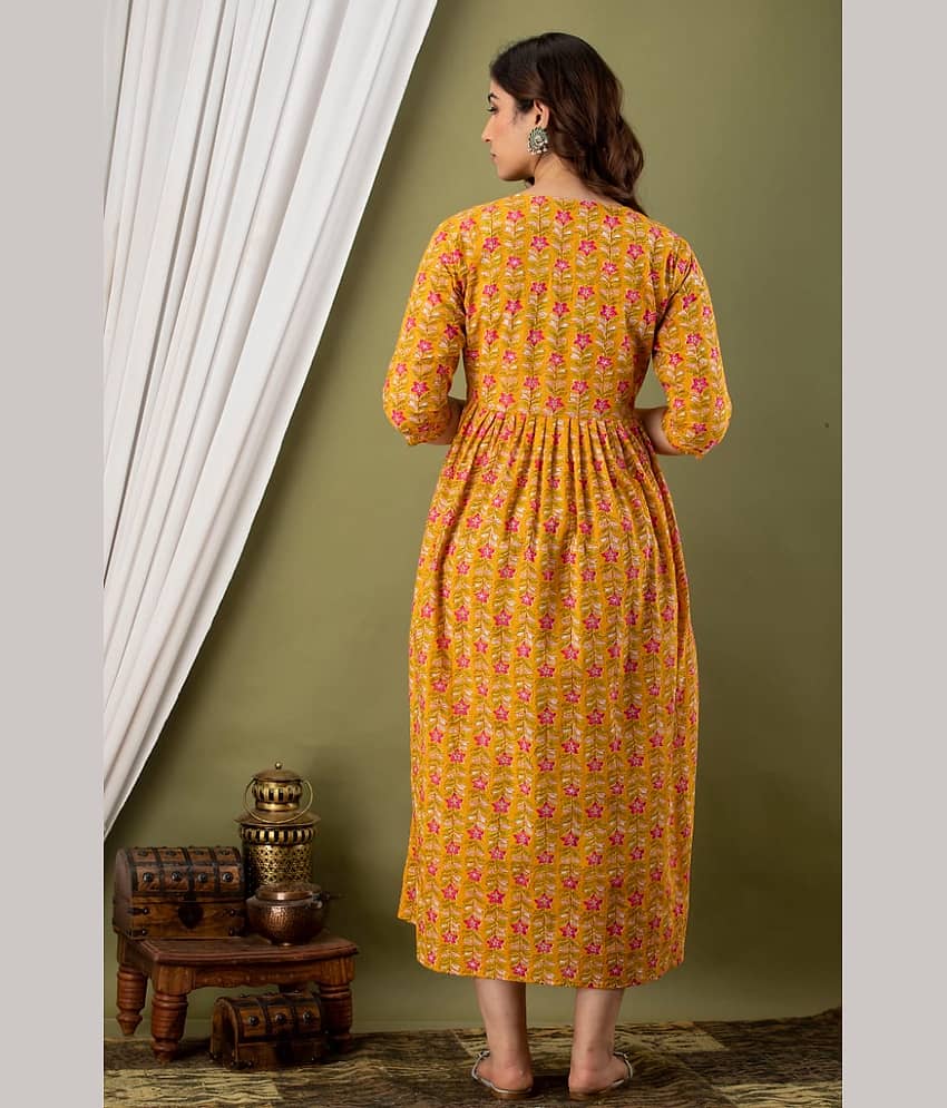 Nevisha Style Yellow Cotton Maternity Kurta Single view 2