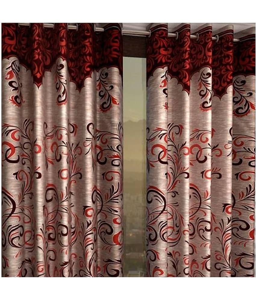 Phyto Home Printed Blackout Eyelet Window Curtain 5 ft Pack of 2 -Multi Color view 2