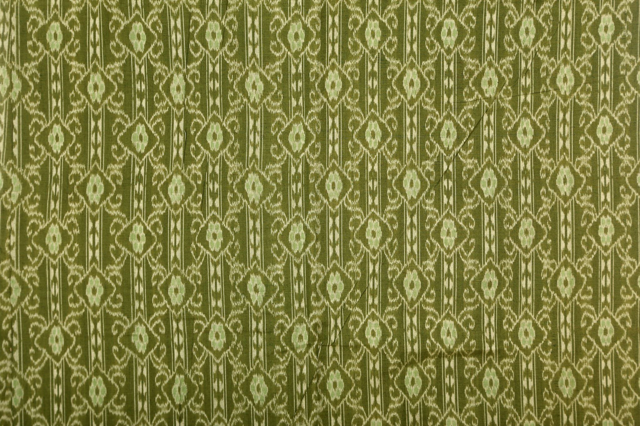 Sambalpuri Parrot Green Yardage view 2