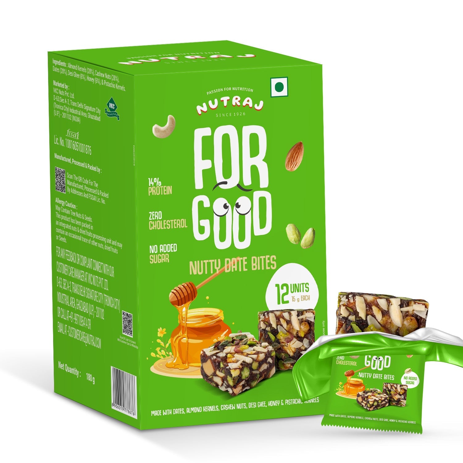 Nutraj For Good Nutty Date Bites 180g (15g x 12 Pieces) view 2