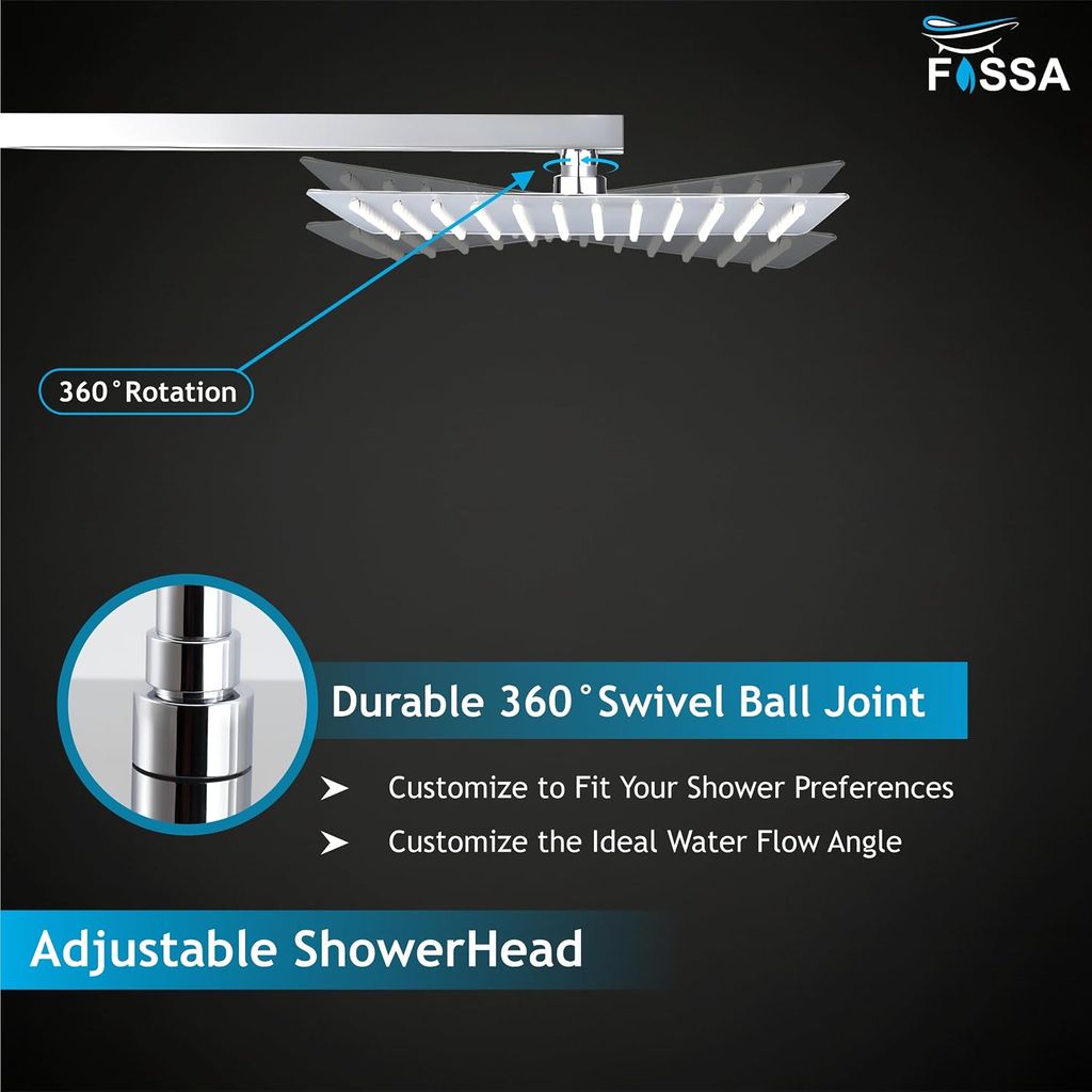 Ultra (12x12 Inches) 304- Grade Stainless Steel Chrome Finish Overhead Shower Without Arm view 2