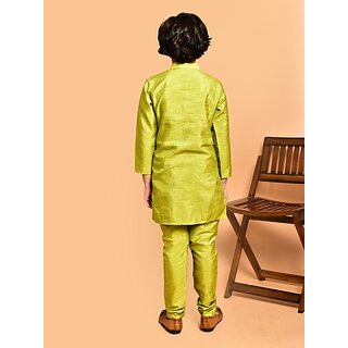 PrintCultr Boys Festive & Party Kurta and Pyjama Set (Green) view 2