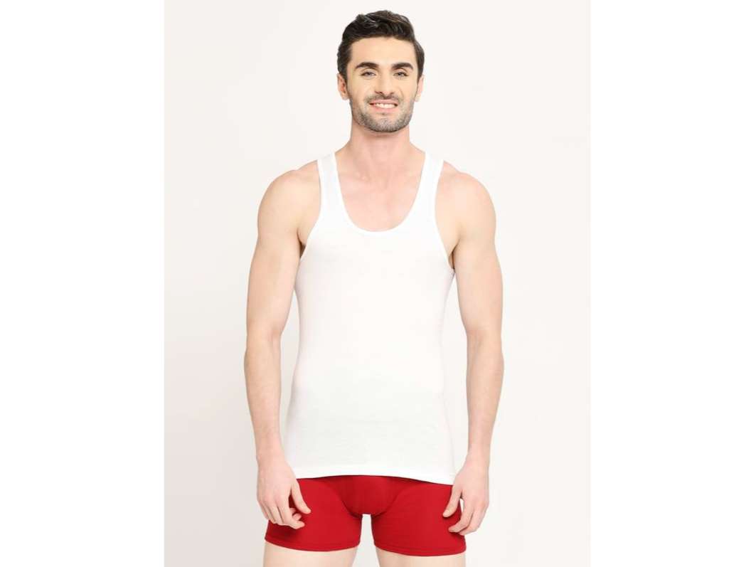 VIP Supreme Men's 100% Cotton White Vest, Moisture Absorbent Inner wear for Men - Pack of 5 - S view 2