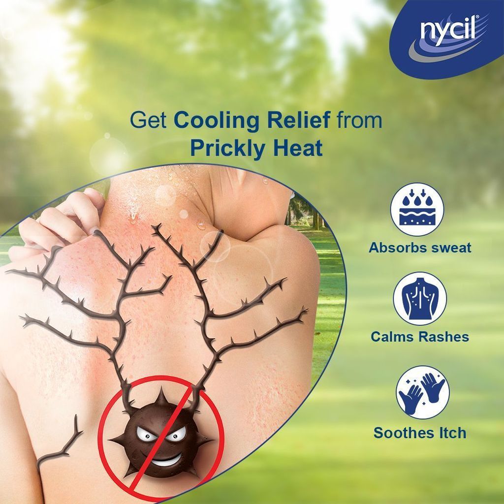 Nycil Cool Classic Prickly Heat Talcum Powder, Pack Of 50Gm, Blue view 2