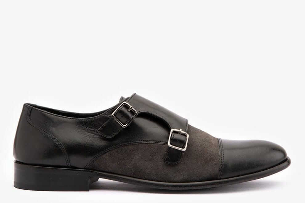 HILL BIRD Vilon Black & Brown Monkstrap Shoes view 2