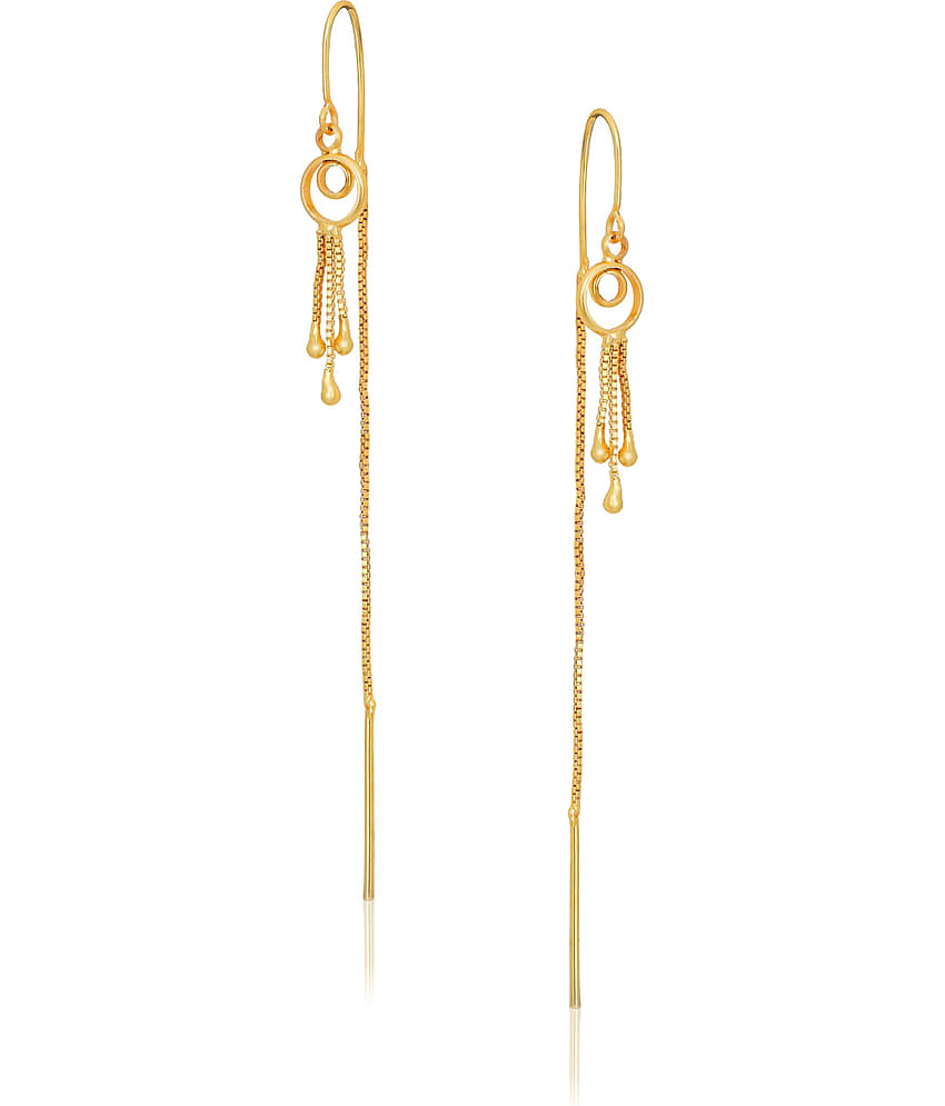 Drashti Collection Golden Jhumki Earrings ( Pack of 1 ) view 2