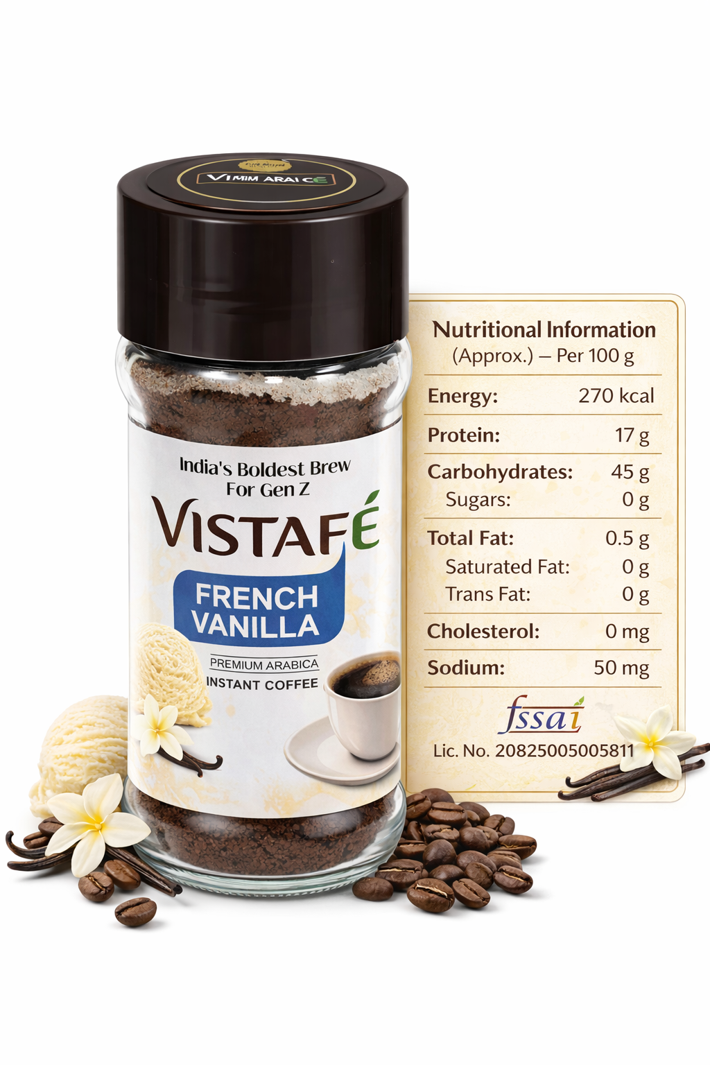 Vistafe French Vanilla Instant Coffee – Premium Arabica French vanilla view 2