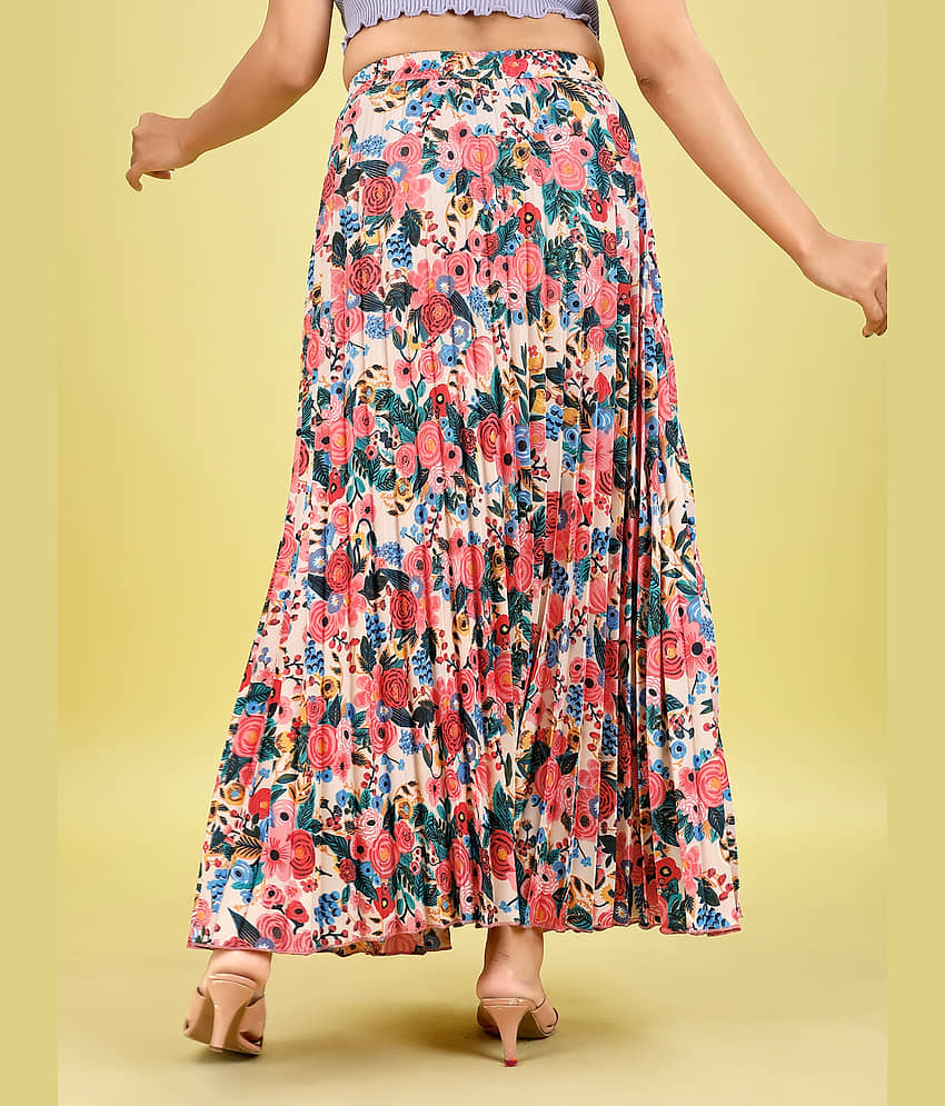 ZWERLON Orange Crepe Women's A-Line Skirt ( Pack of 1 ) view 2