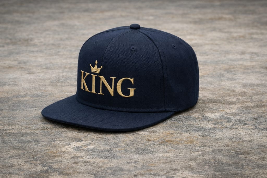 KING Embroidered Flat Brim Snapback Cap – Premium Unisex Baseball Cap