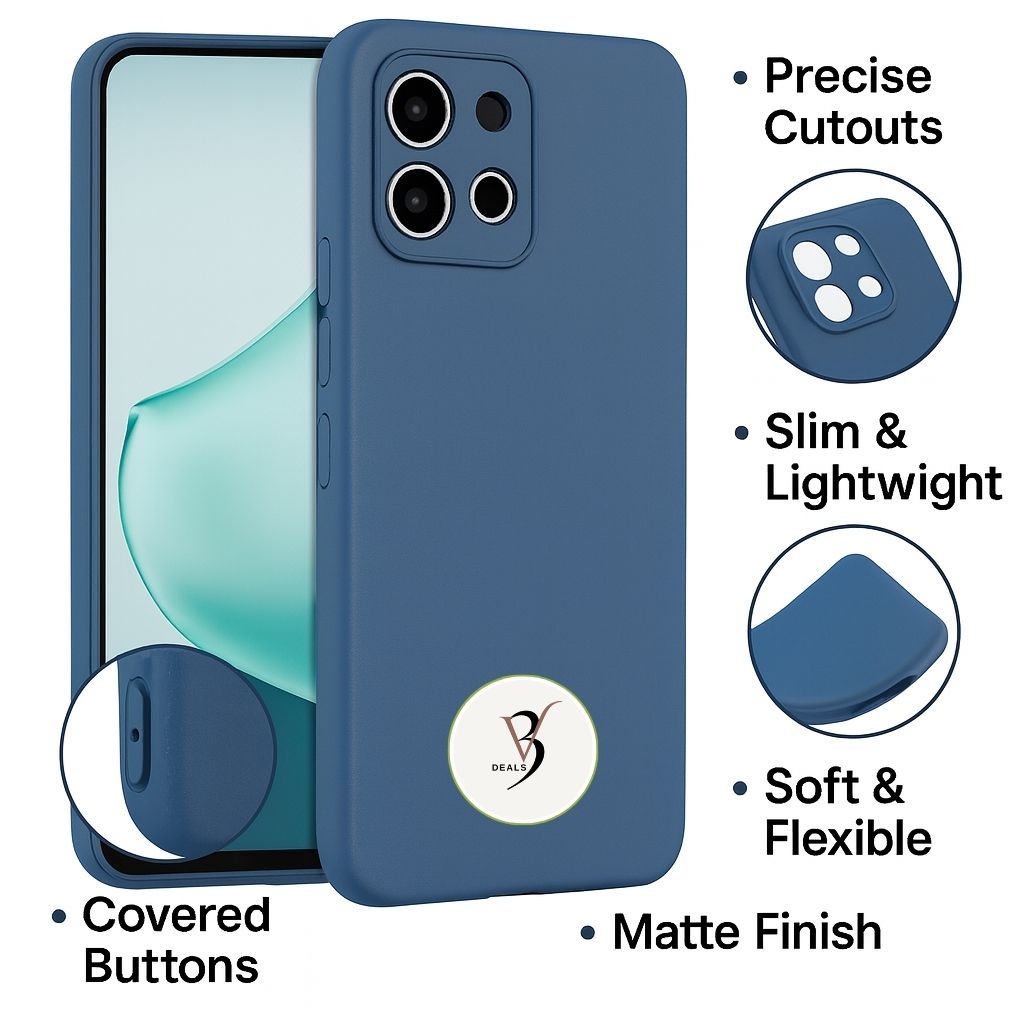 V3Deals Back Cover for Oppo F31 5G Matte Silicone Camera Protection | Slim Fit Shockproof Bumper Cover | Anti-Slip Soft Rubberised Case for Oppo f31 5g Back Cover & Oppo f31 Cover (Black) view 2