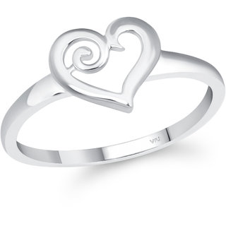 VFJ Bezel Heart CZ Rhodium Plated Ring with Scented Velvet Rose Ring Box for women and girls and your Valentine. view 2