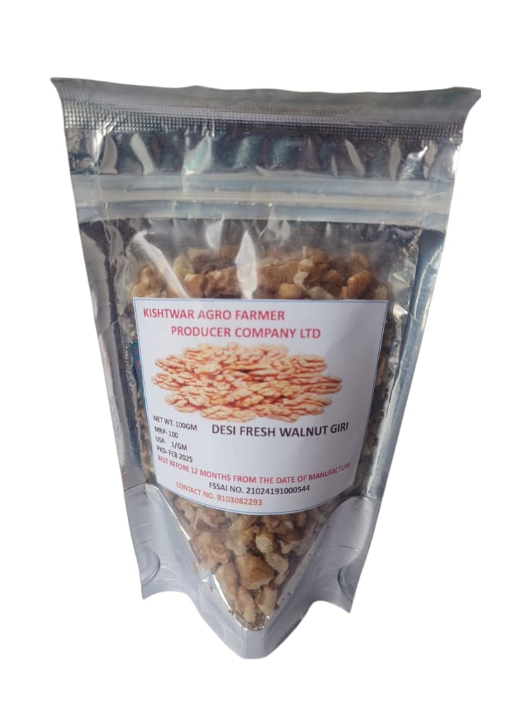 Kishtwar Agro Farmer Producer Company Desi Fresh Walnut Giri 100g