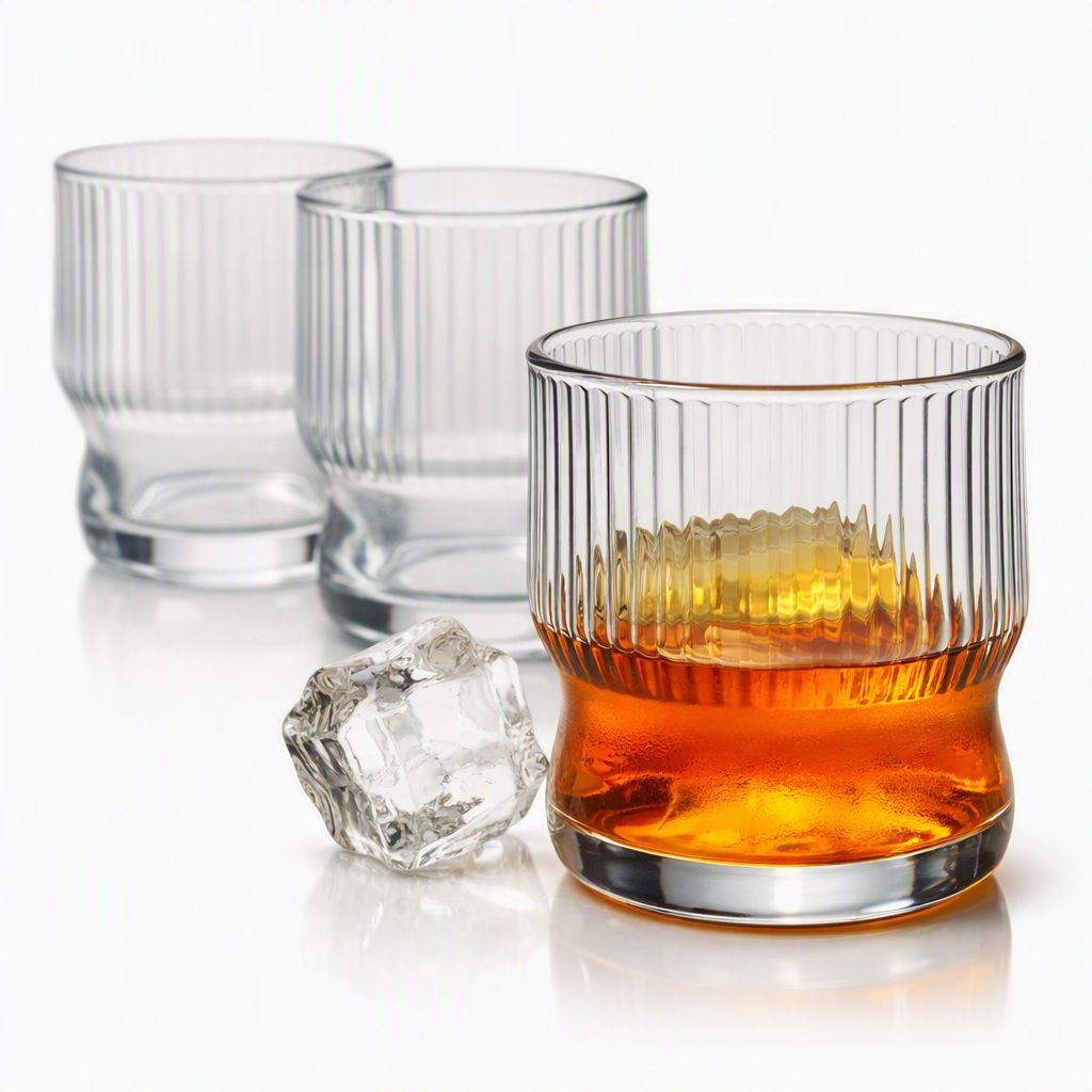Treo by Milton Fin 280 Whisky Glass Tumbler, Set of 6, 280 ml Each, Transparent view 2