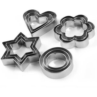 Right Traders Stainless Steel Cookie Cutter for Bakeware Decorating Biscuits Cookie Cutter (Pack of 12) view 2