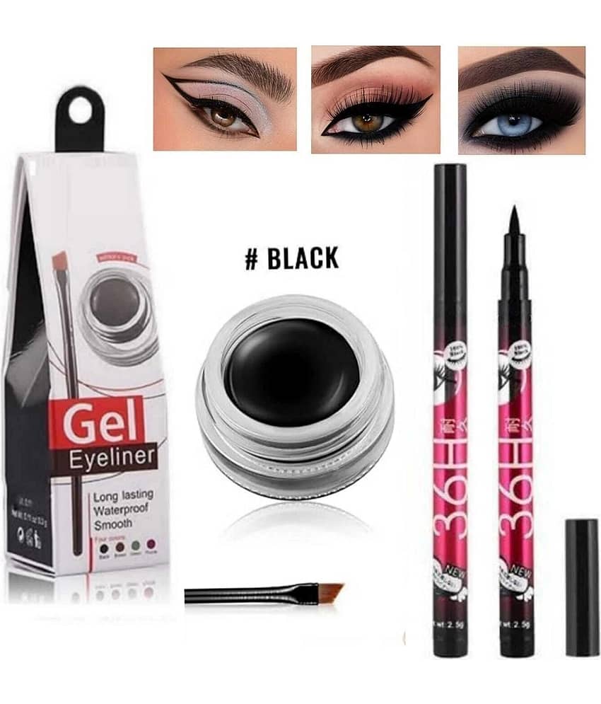 Facejewel Black Natural Kajal 100 g Gel ( Pack of 3 )