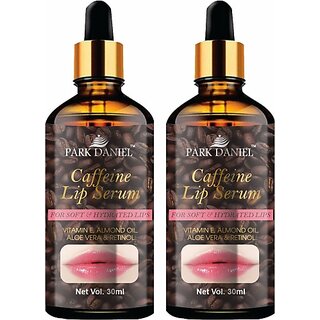 PARK DANIEL Natural Caffeine Lip Serum Oil With Vitamin E and Almond Oil- For Soft Lips Combo Pack Of 2 Bottles of 30ml (60ml) (60 ml, Brown) view 2