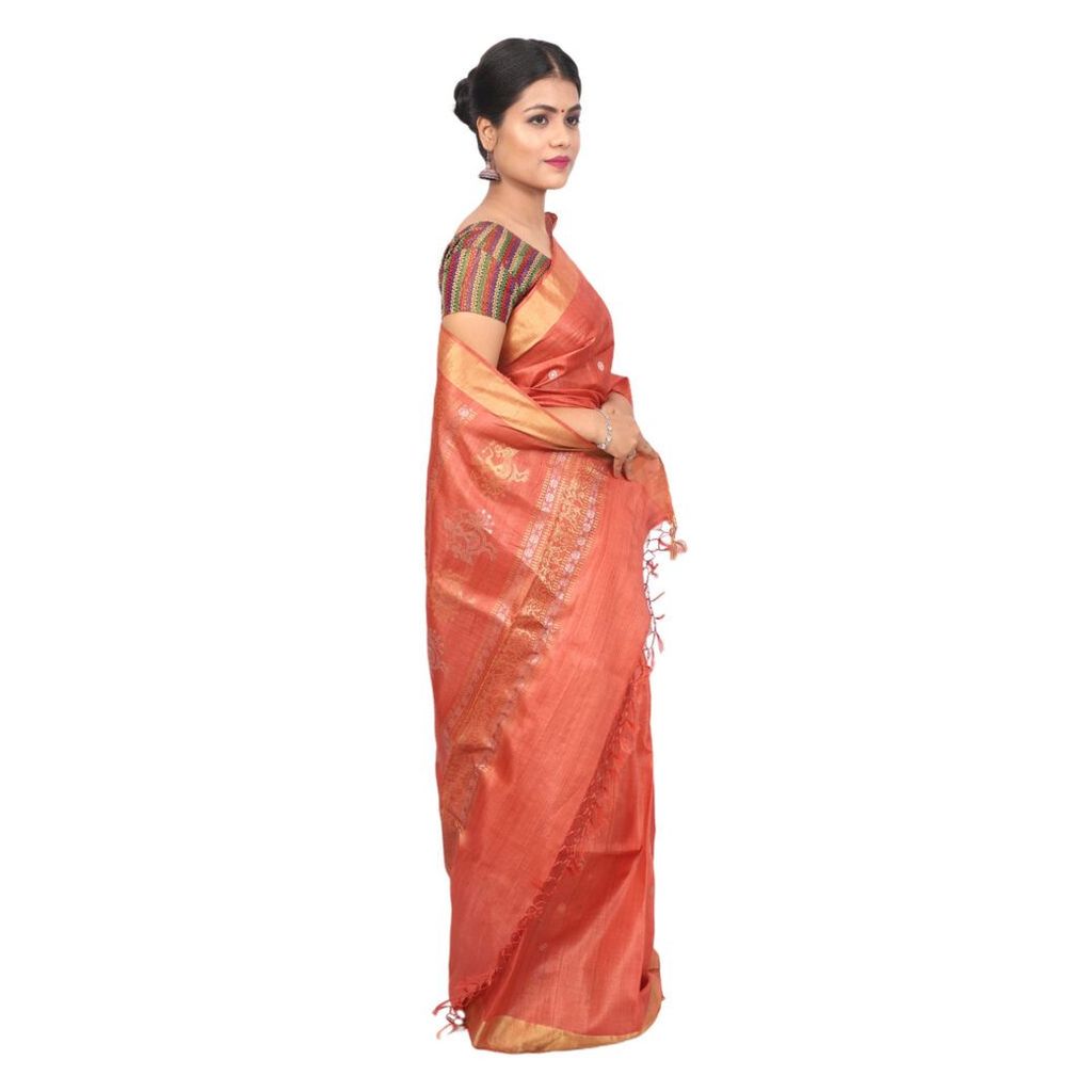 HANDLOOM KOSA SAREE WITH BLOUSE (SKU - 1ST103011221 SAREE- 260) view 2