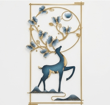 Luxury Deer Wall Art – Modern Metal Wall Decor for Living Room & Bedroom view 2