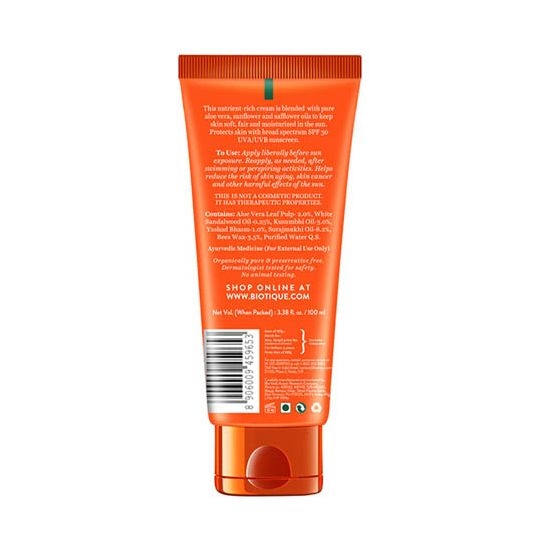 Biotique AloeVera Lotion 100ml, Sunscreen, Sun Shield Aloe Vera 30 + SPF Sunscreen Lotion 100ml view 2