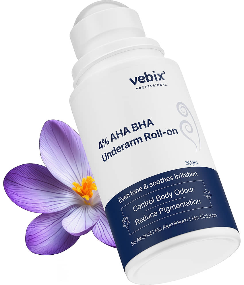 Underarm Roll-On Flora Fragrance Serum Deo with 4% AHA BHA, 2% Kojic Acid & 1% Lactic Acid | Control Body Odour, Even Tone & Reduce Pigmentation | 50ml