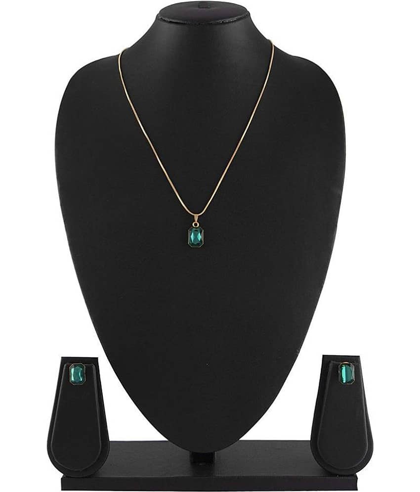JFL Crystal Pendant with Chain and Earrings Set for Women & Girls view 2