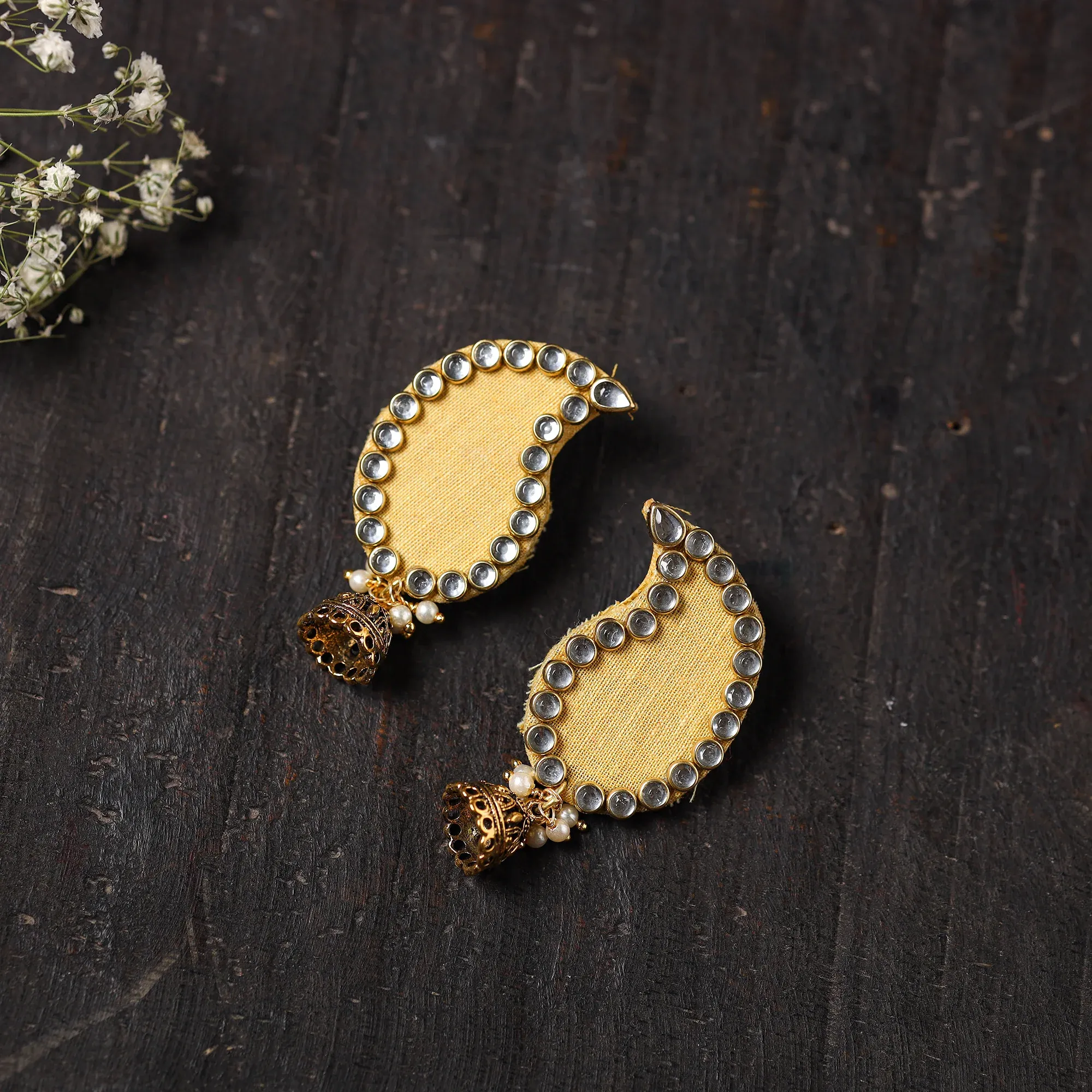Yellow - Suhani Stone Work Fabart Earrings