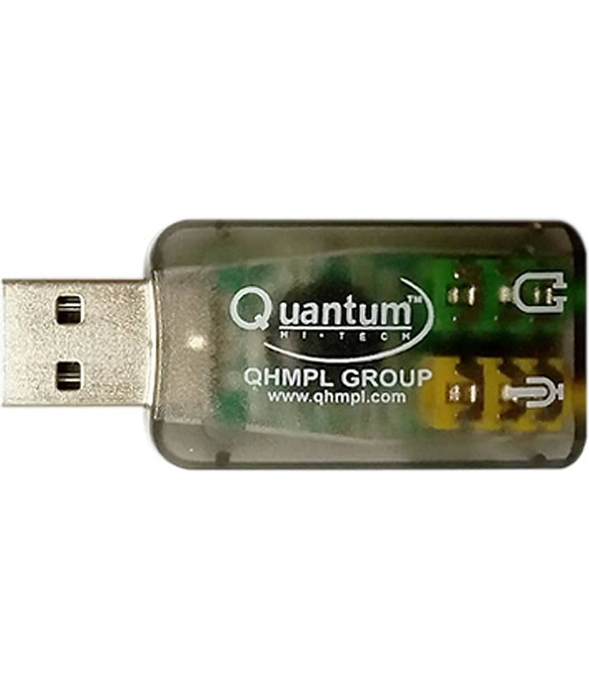 Quantum QHM 623 3D Virtual 5.1 USB Sound Card - USB to 3.5mm Headphone jack and mic splitter