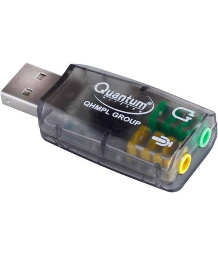 Quantum QHM 623 3D Virtual 5.1 USB Sound Card - USB to 3.5mm Headphone jack and mic splitter view 2