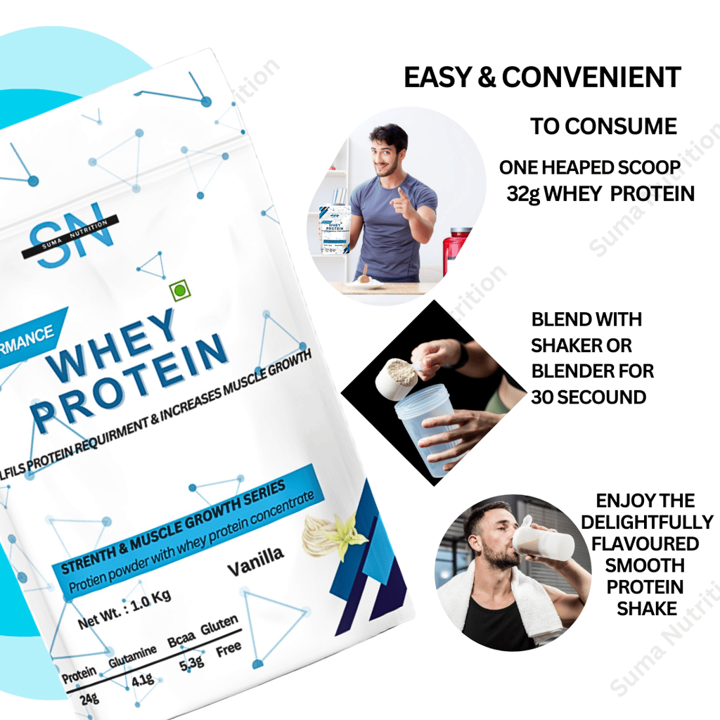 Whey Protein Powder - 1-Kg - Vanilla/Choclate | Muscle Growth | Great Mixability with Taste | Easy Digestive view 2