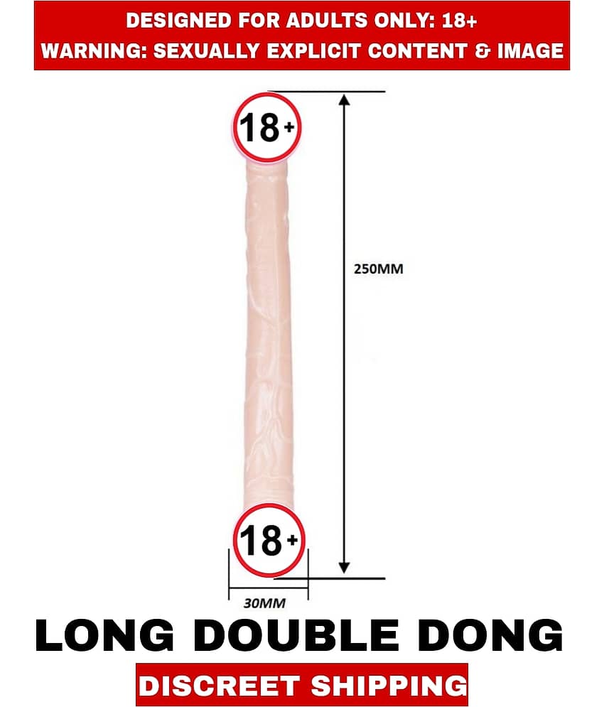 FEMALE ADULT SEX TOYS LONG DOUBLE DONG Smooth Silicon Dildo For Women view 2