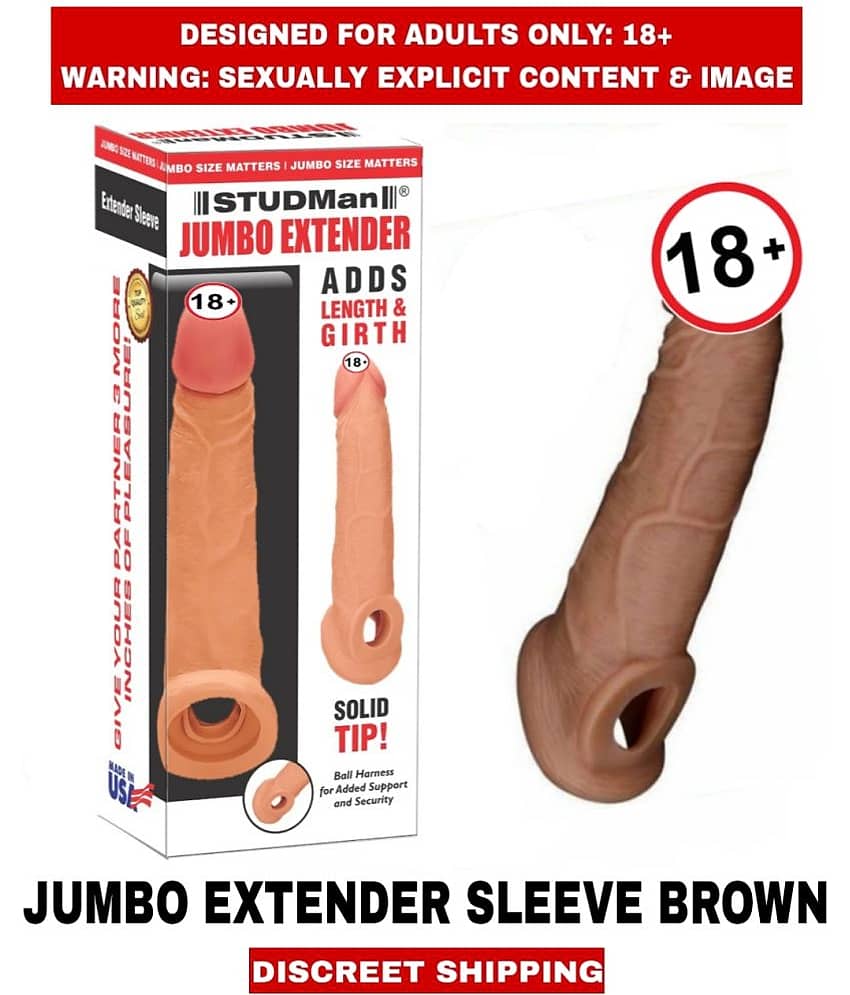 Jumbo Brown Color Close Ended Soft Silicon Penis Sleeves For Men view 2