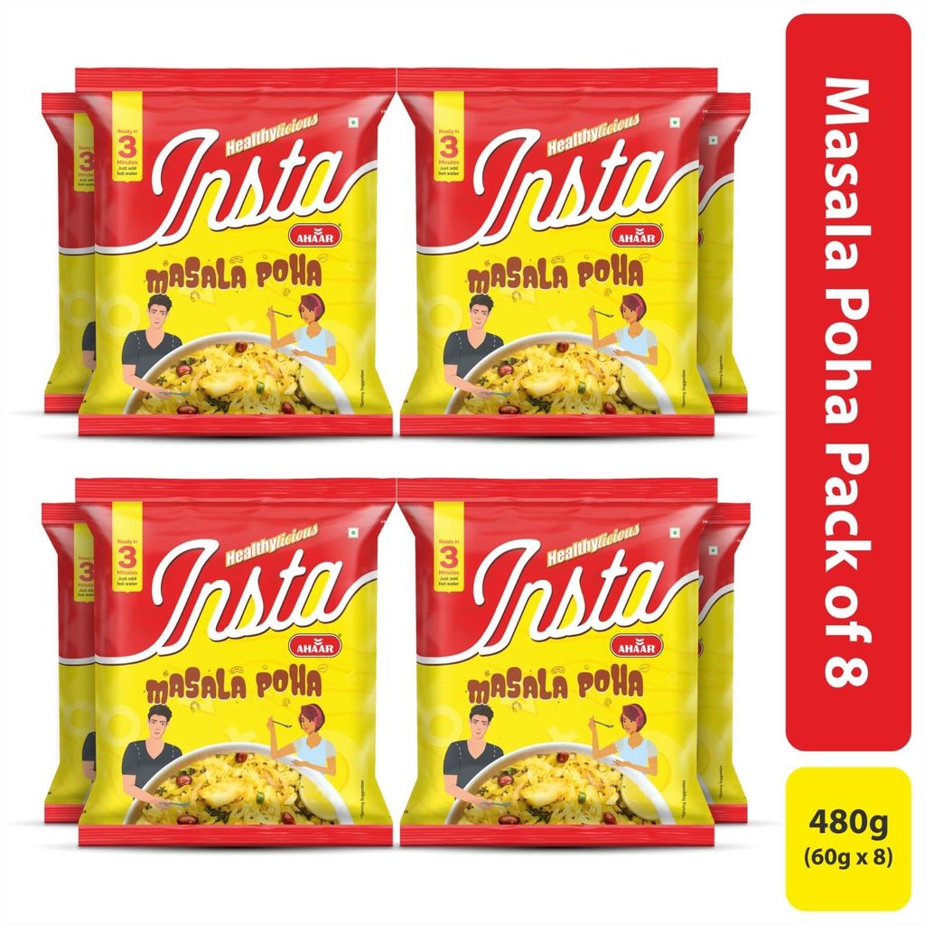 INSTA AHAAR Masala Poha - Pack of (60g Each) | Ready-to-Eat | Instant Snack view 2