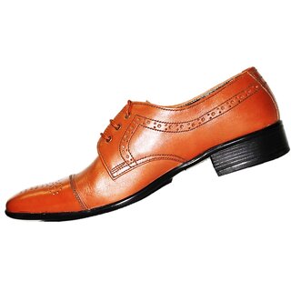 Faugly Mens pure leather Tan Formal Shoes (Size 7)