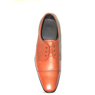 Faugly Mens pure leather Tan Formal Shoes (Size 7) view 2