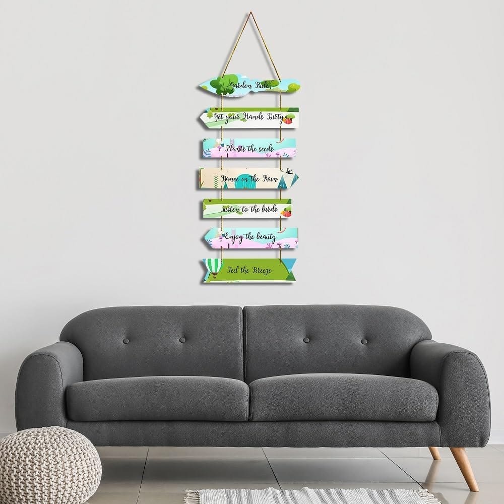Charmor Garden Rules Decorative Wall Hanging Decoration for Home | Living Room | Garden | Wall Decoration (WH3402) view 2