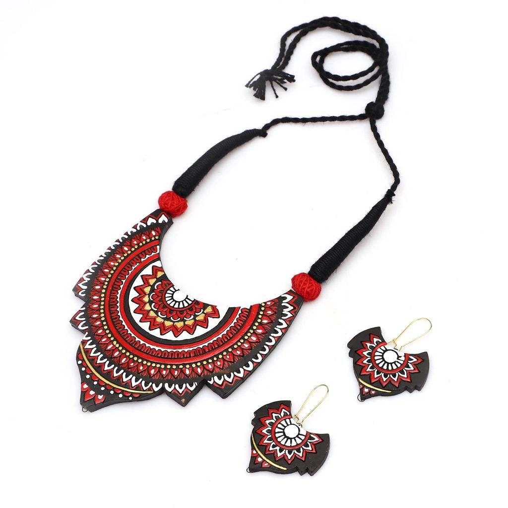 Le bijouxistic EKAM EK AMdala inspired necklace set with earrinsg for women