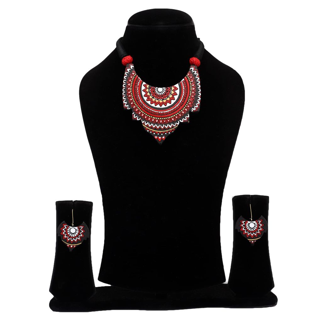 Le bijouxistic EKAM EK AMdala inspired necklace set with earrinsg for women view 2